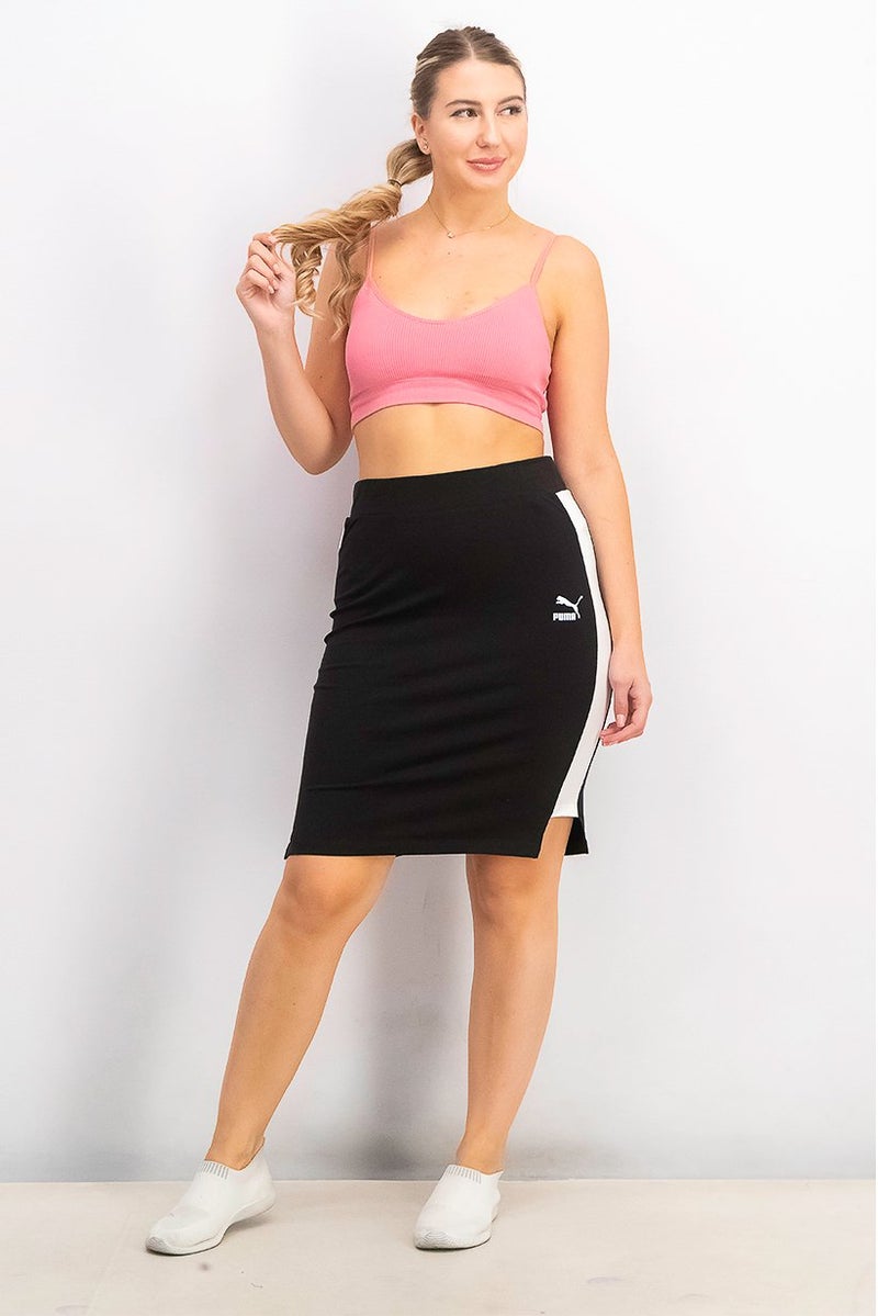 PUMA تنورة تنس رياضية نسائية، سوداء وبيضاء - Image 4